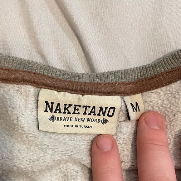 Naketano Sweatshirt Grey Cotton Jumper Sweater Medium - Picture 6 of 7